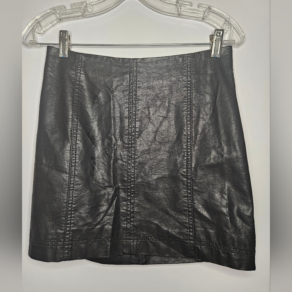 Free People Faux Leather Mini Skirt